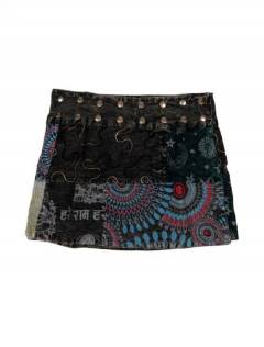 Modelo: Negro Faldas Hippies y Étnicas - Minifalda 100% algodón FAEV15 - Modelo Negro