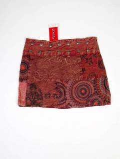 Modelo: Rojo Faldas Hippies y Étnicas - Minifalda 100% algodón FAEV15 - Modelo Rojo