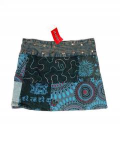 Modelo: Azul Faldas Hippies y Étnicas - Minifalda 100% algodón FAEV15 - Modelo Azul