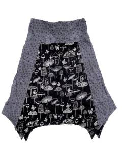 Faldas y Minifaldas - Falda hippie bicolor con un FAEV17 - Modelo Gris