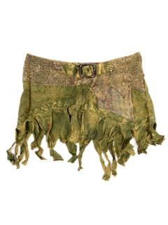 Faldas y Minifaldas - Minifalda corta y sexy, adornada FAEV21 - Modelo Verde