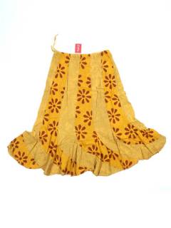 Modelo: Amarillo Faldas y Minifaldas - Falda con volante inferior FAEV23 - Modelo Amarillo