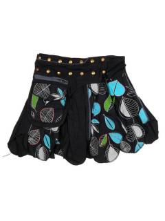 Faldas y Minifaldas - Minifalda Hippie de corte FAEV24 - Modelo Negro