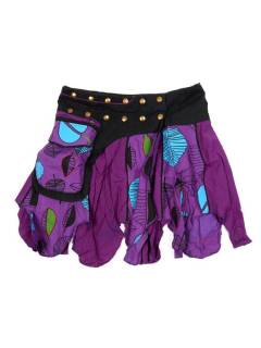 Faldas y Minifaldas - Minifalda Hippie de corte FAEV24 - Modelo Morado