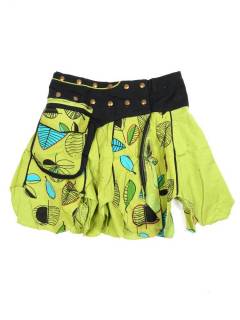 Faldas y Minifaldas - Minifalda Hippie de corte FAEV24 - Modelo Verde