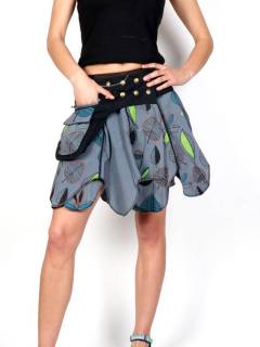 Minifalda Hippie con Riñonera y Estampada,  para comprar al por mayor o detalle  en la categoría de Ropa Hippie de Mujer | ZAS Tienda Alternativa. [FAEV24]