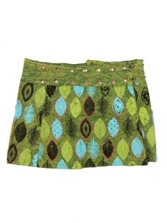 Faldas y Minifaldas - Minifalda Hippie lavada a FAEV25 - Modelo Verde