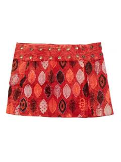 Faldas y Minifaldas - Minifalda Hippie lavada a FAEV25 - Modelo Rojo