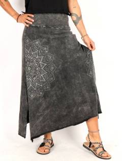 Falda Larga Asimétrica con Estampado Mandala, para comprar al por mayor o detalle. [FAEV27B]
