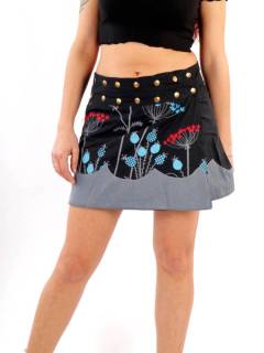 Minifalda Hippie Bicolor con Bordado Floral, para comprar al por mayor o detalle  en la categoría de Ropa Hippie de Mujer | ZAS.[FAEV29]