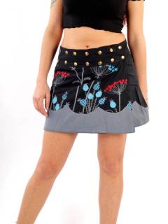 Minifalda Hippie Bicolor con Bordado Floral,  para comprar al por mayor o detalle  en la categoría de Ropa Hippie Bohemia de Mujer | ZAS. [FAEV29]