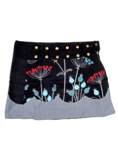 Modelo: Gris Faldas y Minifaldas - Minifalda hippie patchwork. FAEV29 - Modelo Gris