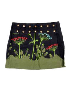 Faldas y Minifaldas - Minifalda hippie patchwork. FAEV29 - Modelo Verde