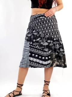 Falda con Estampado de Setas y Motivos Étnicos,  para comprar al por mayor o detalle  en la categoría de Ropa Hippie Bohemia de Mujer | ZAS. [FAEV31]