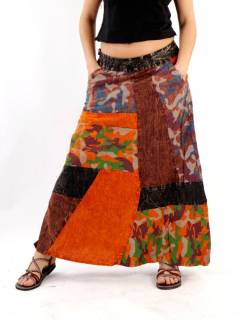 Falda Larga Patchwork Estampado de Camuflaje [FAEV32C]. Faldas y Minifaldas para comprar al por mayor o detalle  en la categoría de Ropa Hippie de Mujer | ZAS.