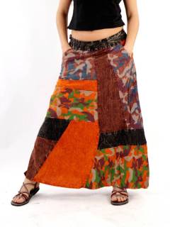 Falda Larga Patchwork Estampado de Camuflaje, para comprar al por mayor o detalle.[FAEV32C]