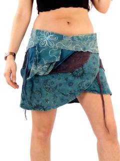 Minifalda Hippie Cruzada con Bordados y Flecos [FAEV33]. Faldas y Minifaldas para comprar al por mayor o detalle  en la categoría de Ropa Hippie de Mujer | ZAS.