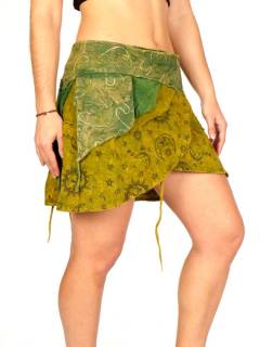 Minifalda Hippie Cruzada con Bordados y Flecos [FAEV33]. Faldas y Minifaldas para comprar al por mayor o detalle  en la categoría de Ropa Hippie Bohemia de Mujer | ZAS.