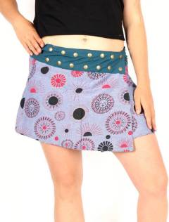Minifalda boho con tachuelas sol y luna, para comprar al por mayor o detalle. [FAEV43]