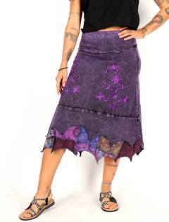 Falda midi bordada con alma artesanal, para comprar al por mayor o detalle. [FAEV49]