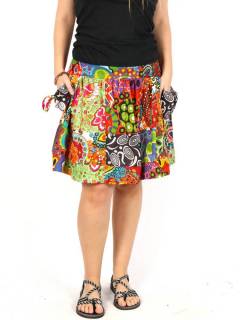 Falda Hippie Patchwork Estampada [FAHC03]. Faldas y Minifaldas para comprar al por mayor o detalle  en la categoría de Ropa Hippie de Mujer Artesanal | ZAS.