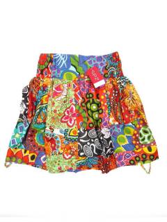 Faldas y Minifaldas - Falda hippie corta parches FAHC03.