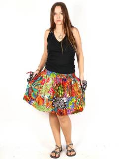 Faldas y Minifaldas - Falda hippie corta parches FAHC03.