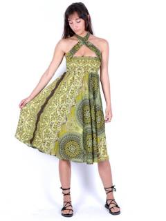 ZAS robapinzas.com | Vestido hippie con estampados hippie y étnicos de mandalas con elástico  cinturón de tela con hebilla de coco hecha a mano. También se puede usar como falda. (ver sección faldas) Talla única (M,L)