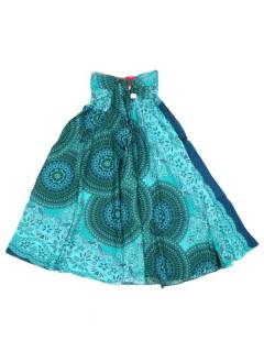 Faldas y Minifaldas - Falda hippie amplia y larga FAPI02 - Modelo Verde