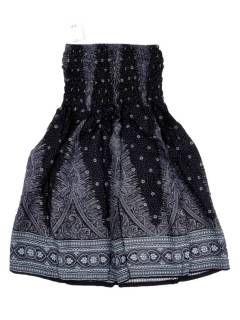 Faldas y Minifaldas - Falda hippie amplia con estampados FAPI03 - Modelo Negro