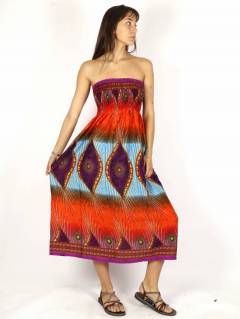 Vestidos de Verano - Vestido hippie largo con estampados FAPI05-V.