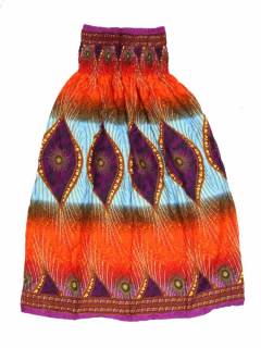 Vestidos de Verano - Vestido hippie largo con estampados FAPI05-V - Modelo Naranja az