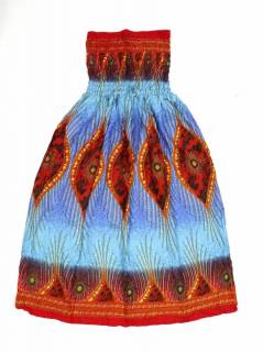 Vestidos de Verano - Vestido hippie largo con estampados FAPI05-V - Modelo Azul