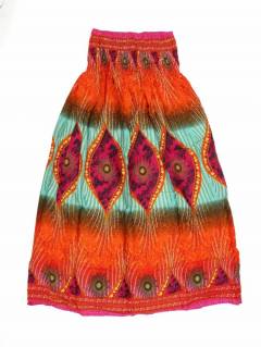 Vestidos de Verano - Vestido hippie largo con estampados FAPI05-V - Modelo Naranja