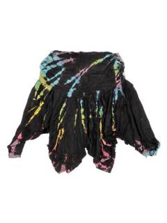Faldas y Minifaldas - Minialda hippie con picos, FAPN02 - Modelo Negro