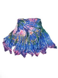 Faldas y Minifaldas - Minialda hippie con picos, FAPN02 - Modelo Azul