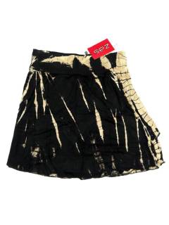 Modelo: Negro Faldas y Minifaldas - Minialda hippie de rayón FAPN05 - Modelo Negro