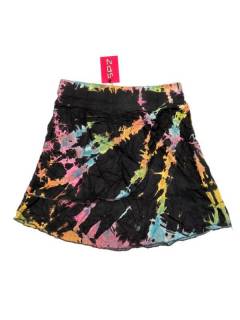 Faldas y Minifaldas - Minialda hippie de rayón FAPN05 - Modelo Negro