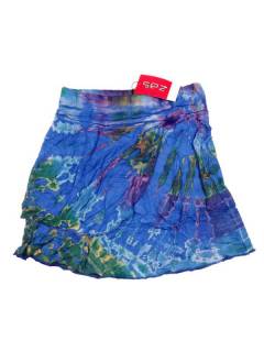 Faldas y Minifaldas - Minialda hippie de rayón FAPN05 - Modelo Azul