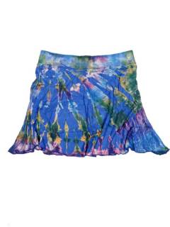 Faldas y Minifaldas - Minialda hippie con vuelo FAPN06 - Modelo Azul