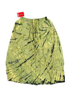 Modelo: Verde Faldas y Minifaldas - Falda hippie con vuelo, teñida FAPN07 - Modelo Verde
