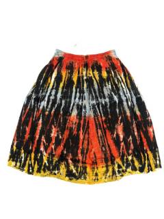 Modelo: Negro Faldas y Minifaldas - Falda hippie con vuelo, teñida FAPN07 - Modelo Negro