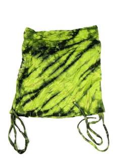 Faldas y Minifaldas - Minifalda Hippie Tie Dye Ajustada, FAPN09 - Modelo Verde