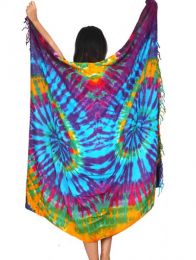 ZAS robapinzas.com | Pareo de rayón teñido con la técnica de tie dye (Tinte con nudos) medidas aproximadas: 170x115cm. La técnica de teñido Tie Dye es totalmente manual técniamente no hay dos prendas exactamente igulaes por lo que los patrones y colores son aproximados.
