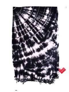 Modelo: Negro Pañuelos Fulares y Pareos - Pareo Bicolor teñido FUJU03 - Modelo Negro