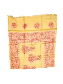 Pañuelos Fulares y Pareos - Fular Hippie Hare Rama, Om, FUKA02 - Modelo Amarillo