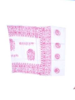 Pañuelos Fulares y Pareos - Fular Hippie Hare Rama, Om, FUKA02 - Modelo ROSA CL