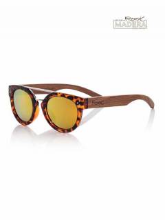 Modelo: Lentes naranja revo Gafas de Sol de Madera Root - Gafas de sol con patillas GFJA53 - Modelo Lentes naranja revo