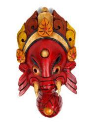 Modelo: Rojo Decoración Etnica - máscara ganesh realizadas MASC12 - Modelo Rojo