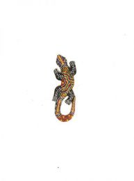 Decoración Etnica - gecko tallado a mano en MASGE15 - Modelo M4